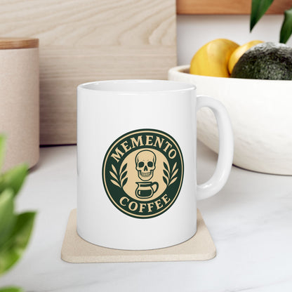 2-Sided Memento Coffee Ceramic Mug - Acacia (Green/Tan)