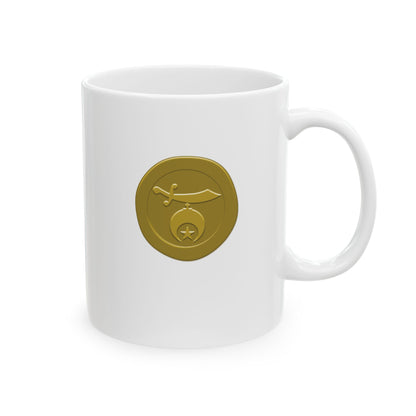 Custom Color Wax Seal Shriners White Ceramic Coffee Mug (11oz, 15oz)