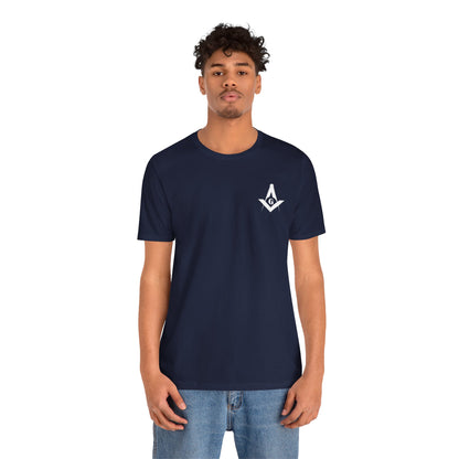Fellowcraft T-Shirt from Channel Islands Lodge 214 featuring blue and green design, made by Printify.