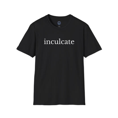 "inculcate" Softstyle T-Shirt (White Letters, Lowercase)