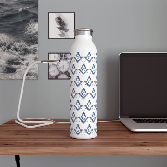 Simple Square and Compass Wrapped Slim Water Bottle - Stone Gradient