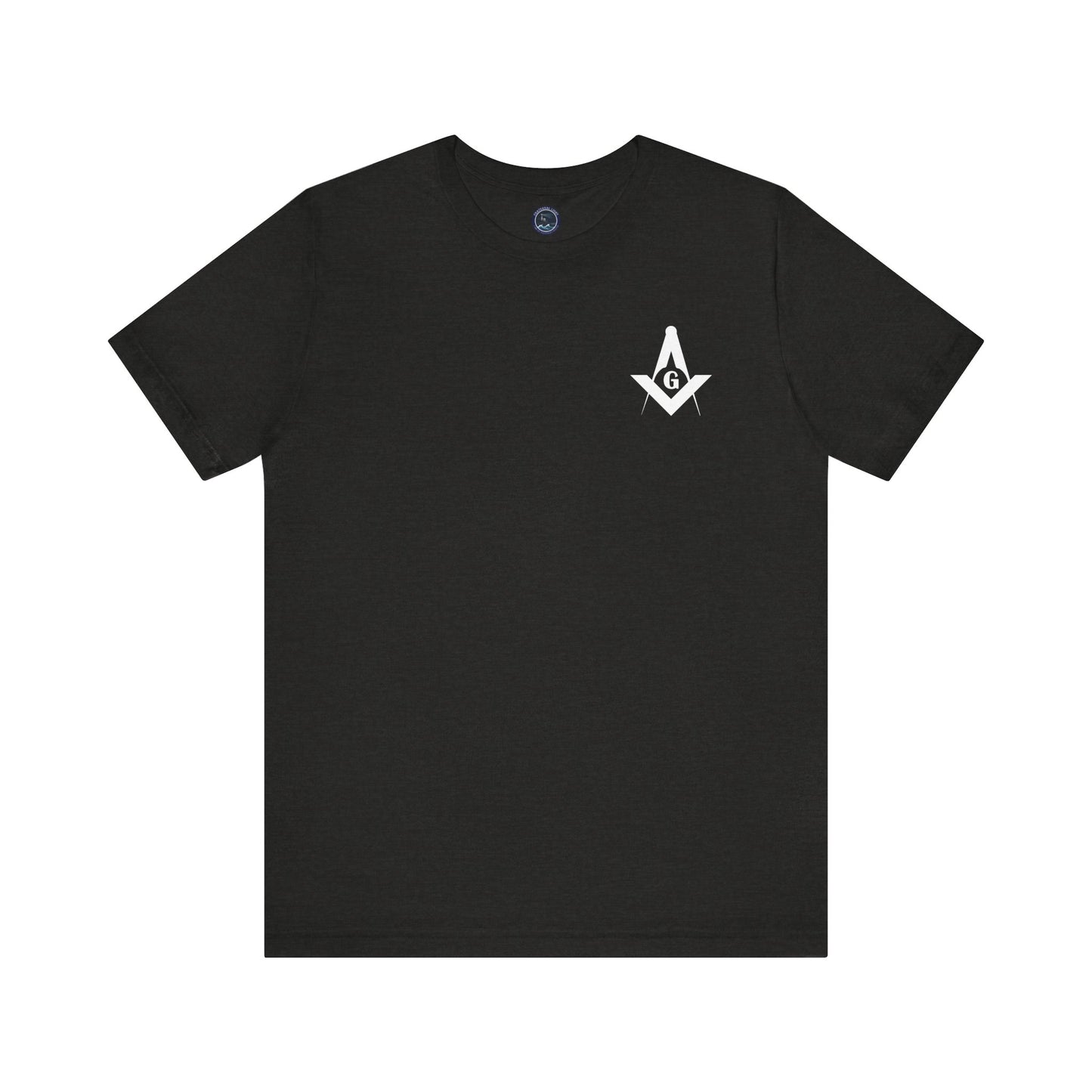 Channel Islands Lodge 214 short sleeve T-shirt in dark colors, featuring a comfortable fit and printed design by Printify.