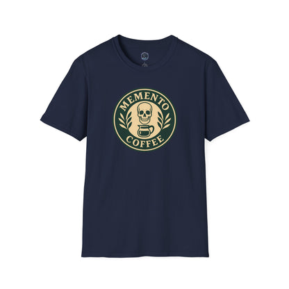 Memento Coffee Softstyle T-Shirt - Acacia (Green/Tan, Front Print)