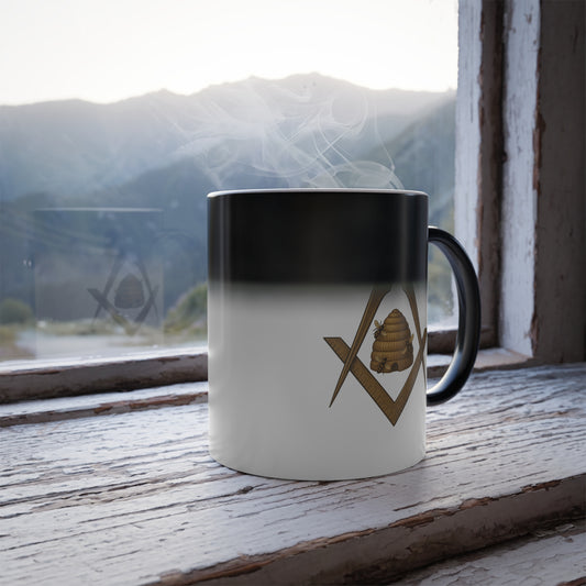 Beehive Square and Compass Color-Morphing Mug (11oz)