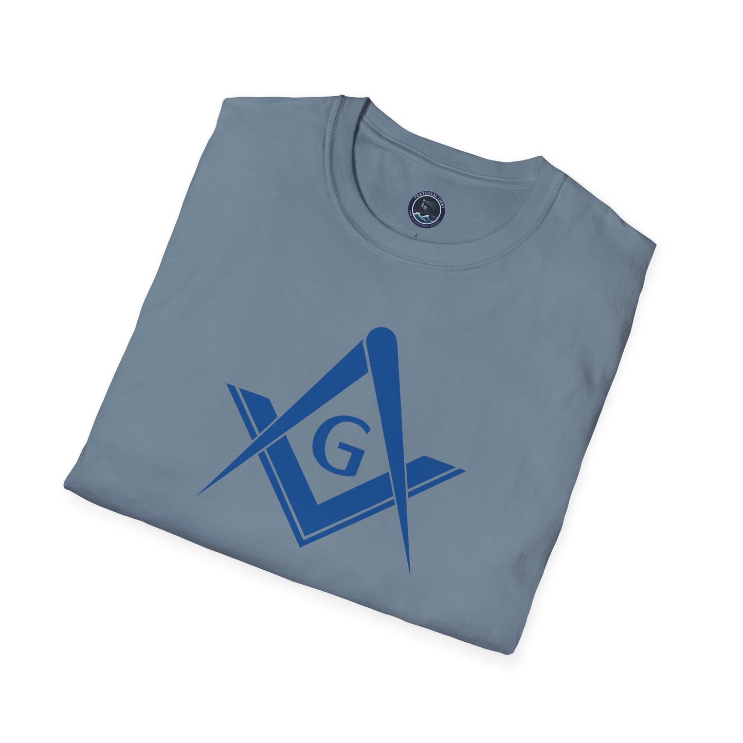 Square and Compass Softstyle T-Shirt - Classic (Royal Blue, Front Print)