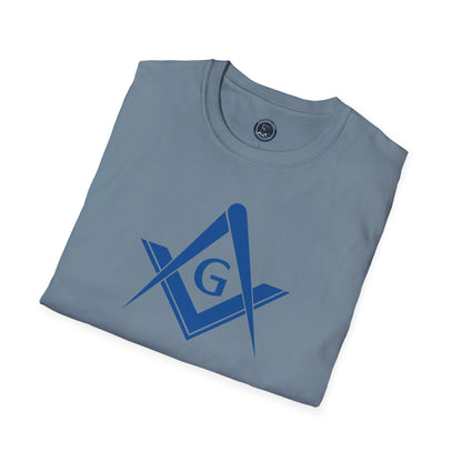 Square and Compass Softstyle T-Shirt - Classic (Royal Blue, Front Print)