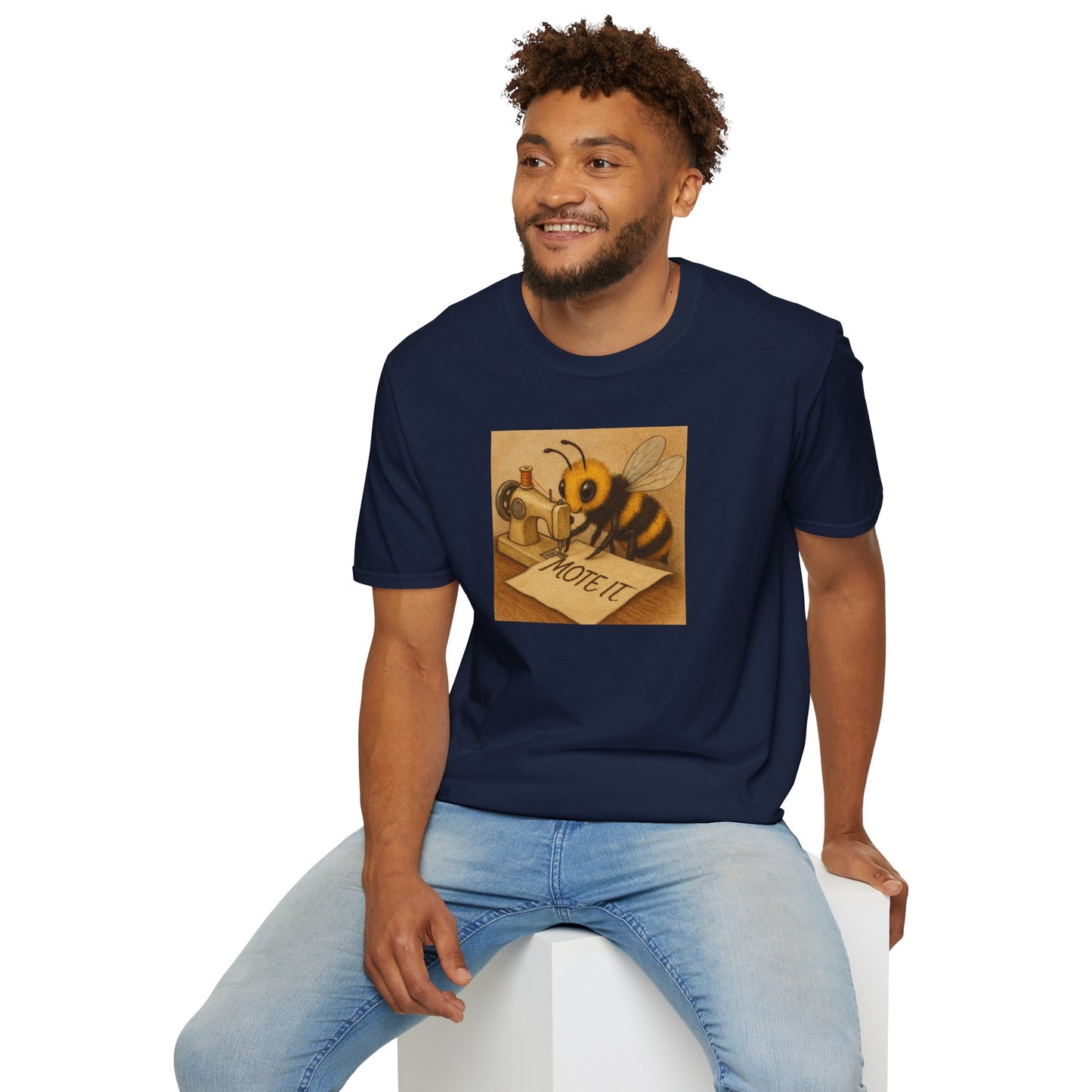 "Sew Mote It Bee" Softstyle T-Shirt - Vintage Illustration