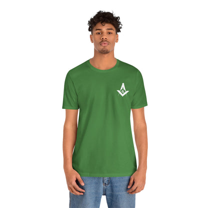 Blue and green Entered Apprentice T-shirt from Channel Islands Lodge 214 featuring lodge logo and design details.