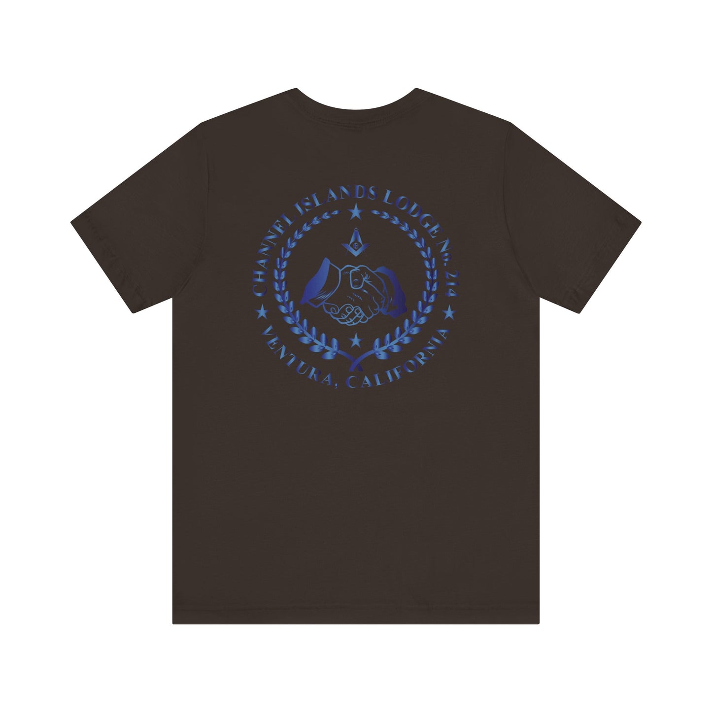 Channel Islands Lodge 214 Entered Apprentice short sleeve T-shirt in sapphire, featuring a comfortable fit and Lodge logo design.