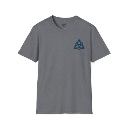Blue Triquetra with Circle - Softstyle T-Shirt