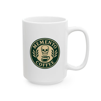 "Memento Coffee" Ceramic Mug - Acacia (Green/Tan)