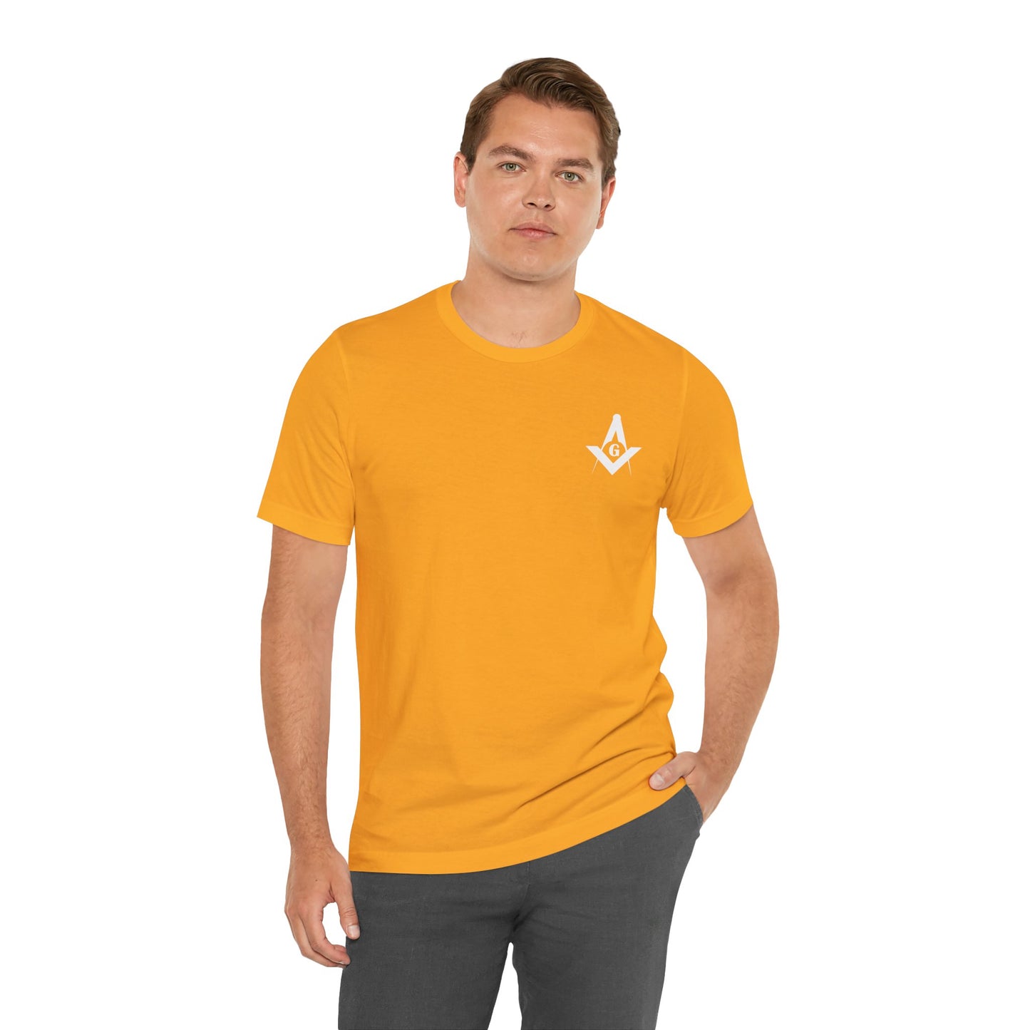 Brightly colored Channel Islands Lodge 214 short sleeve T-shirt by Printify showing vibrant graphic design on front.