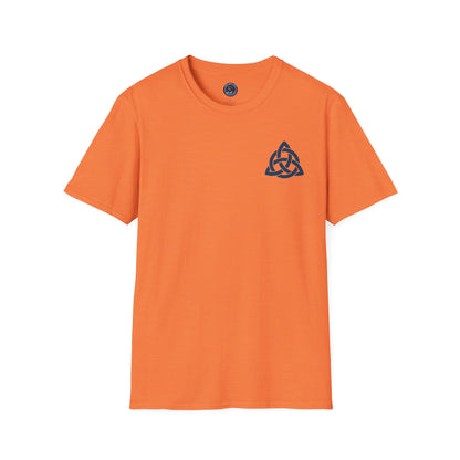 Blue Triquetra with Circle - Softstyle T-Shirt