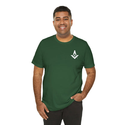 Channel Islands Lodge short sleeve T-shirt in blues and greens, printed by Printify, showcasing a casual, comfortable design.