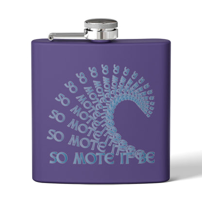 "So Mote It Be" Wave 6oz Stainless Steel Flask - Celtic Font