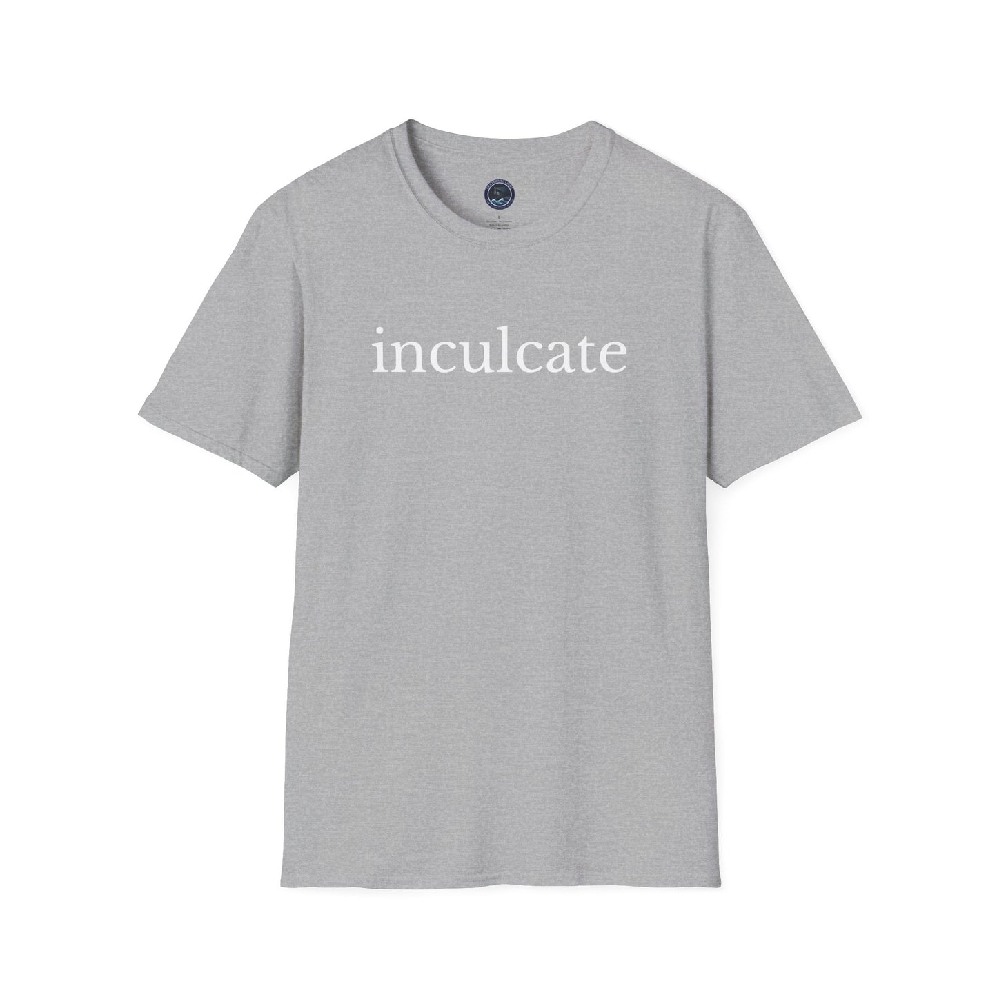 "inculcate" Softstyle T-Shirt (White Letters, Lowercase)