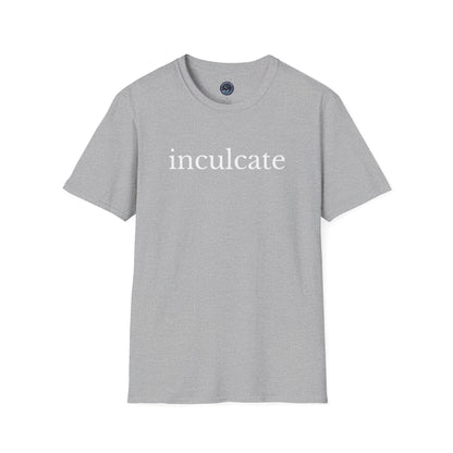 "inculcate" Softstyle T-Shirt (White Letters, Lowercase)
