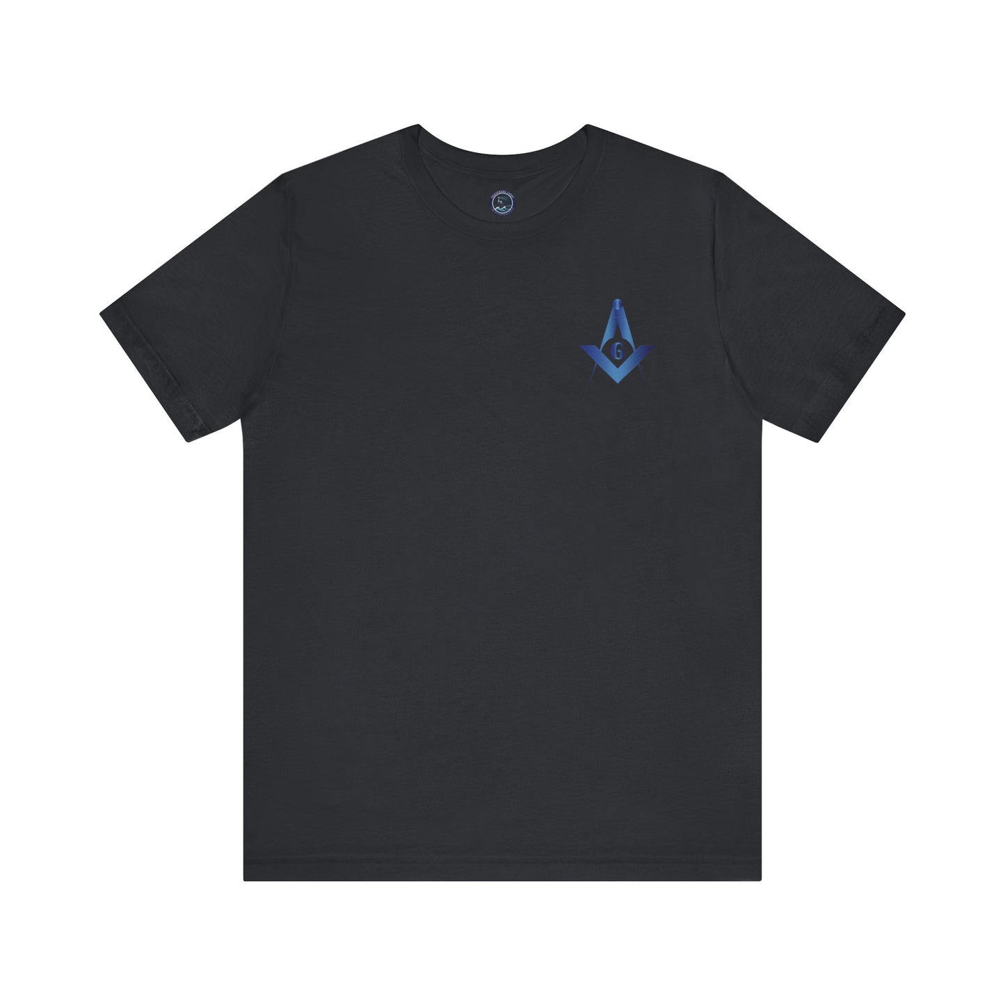 Sapphire Channel Islands Lodge 214 Entered Apprentice short sleeve T-shirt by Printify, featuring lodge logo and design on front.