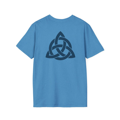 Blue Triquetra with Circle - Softstyle T-Shirt