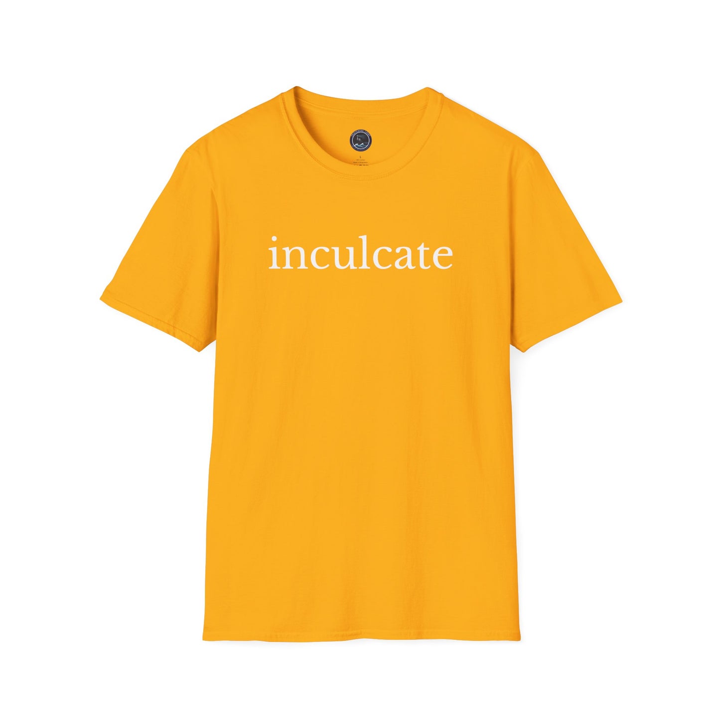 "inculcate" Softstyle T-Shirt (White Letters, Lowercase)