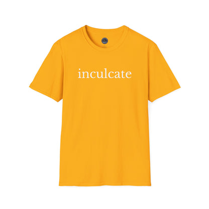 "inculcate" Softstyle T-Shirt (White Letters, Lowercase)
