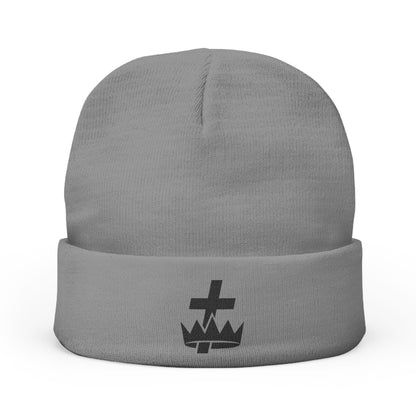 Knights Templar Embroidered Knit Beanie - Black Emblem