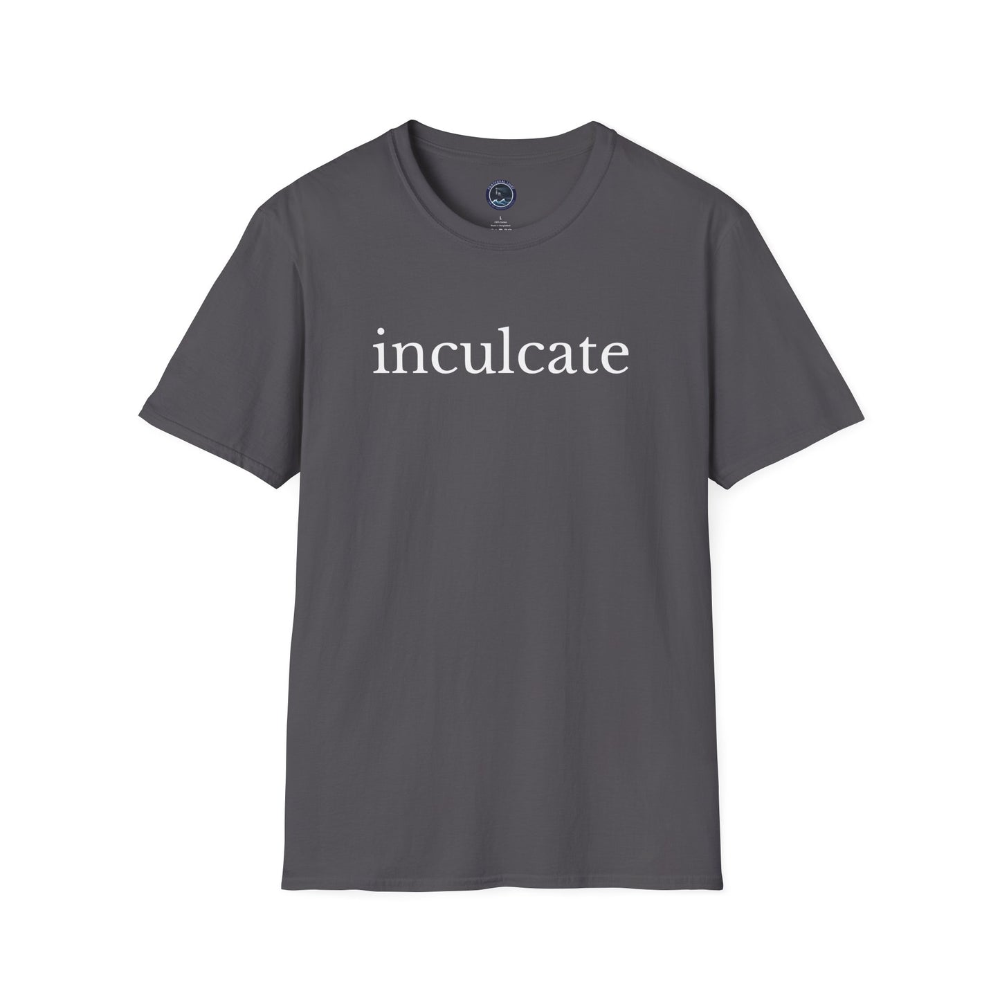 "inculcate" Softstyle T-Shirt (White Letters, Lowercase)