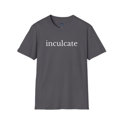 "inculcate" Softstyle T-Shirt (White Letters, Lowercase)