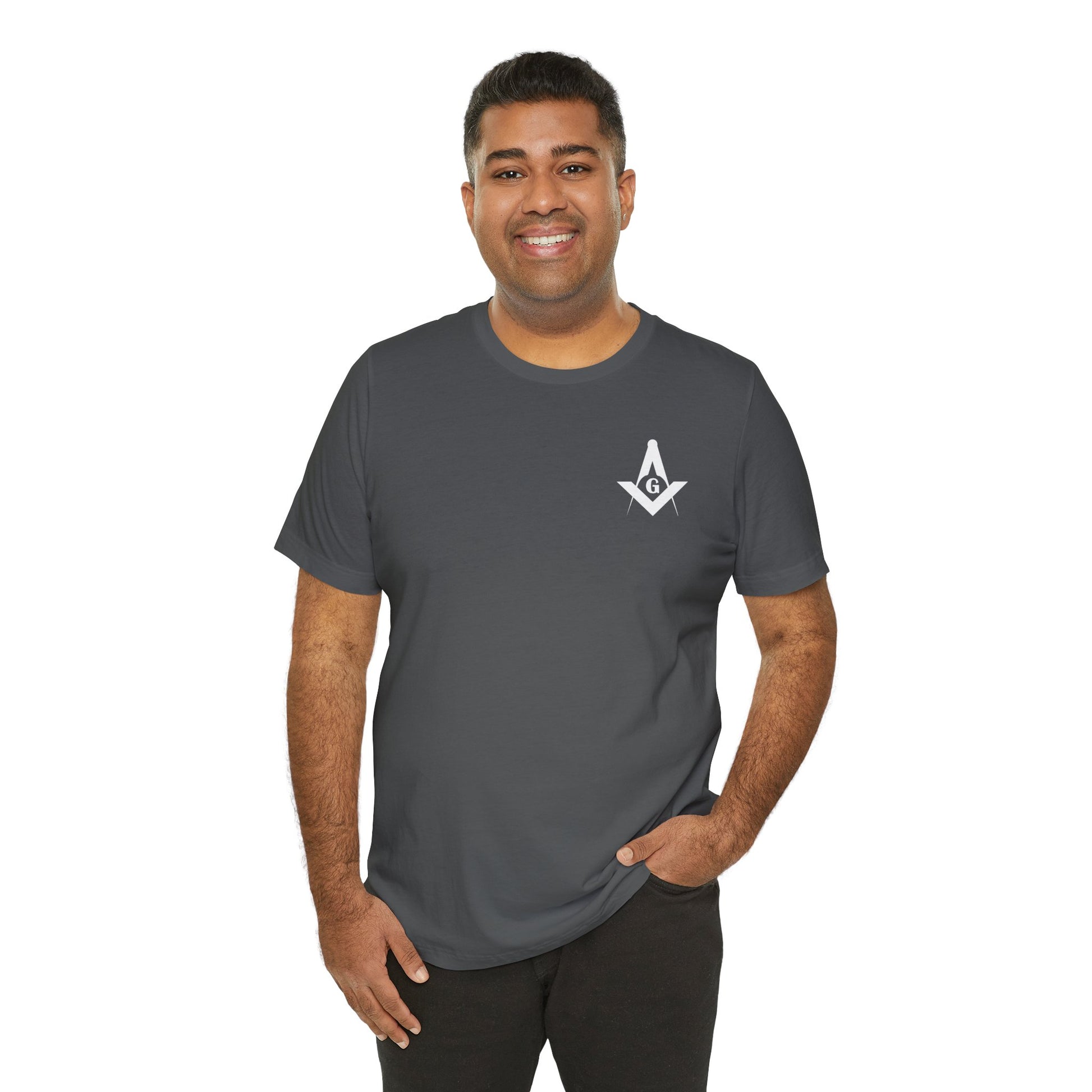 Channel Islands Lodge dark-colored short sleeve T-shirt by Printify, featuring a comfortable fit and casual style.
