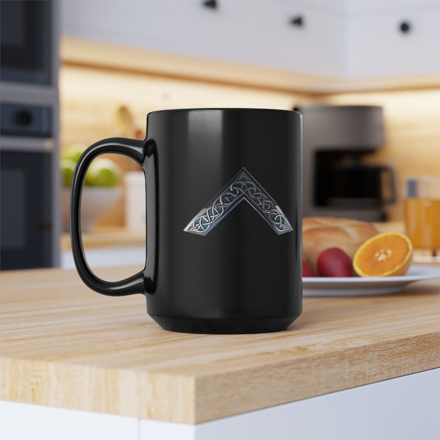 Worshipful Master Jewel Celtic Knot Black Coffee Mug (11oz, 15oz)