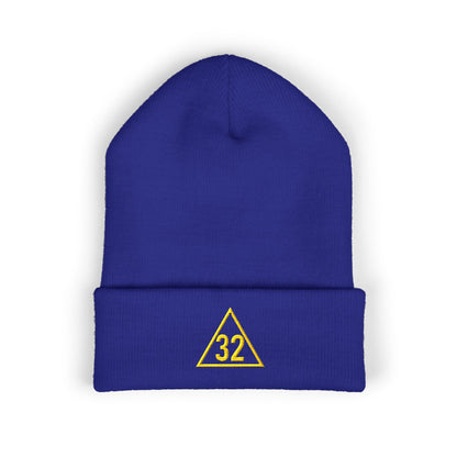 Scottish Rite 32 Within Triangle Embroidered Classic Cuffed Beanie