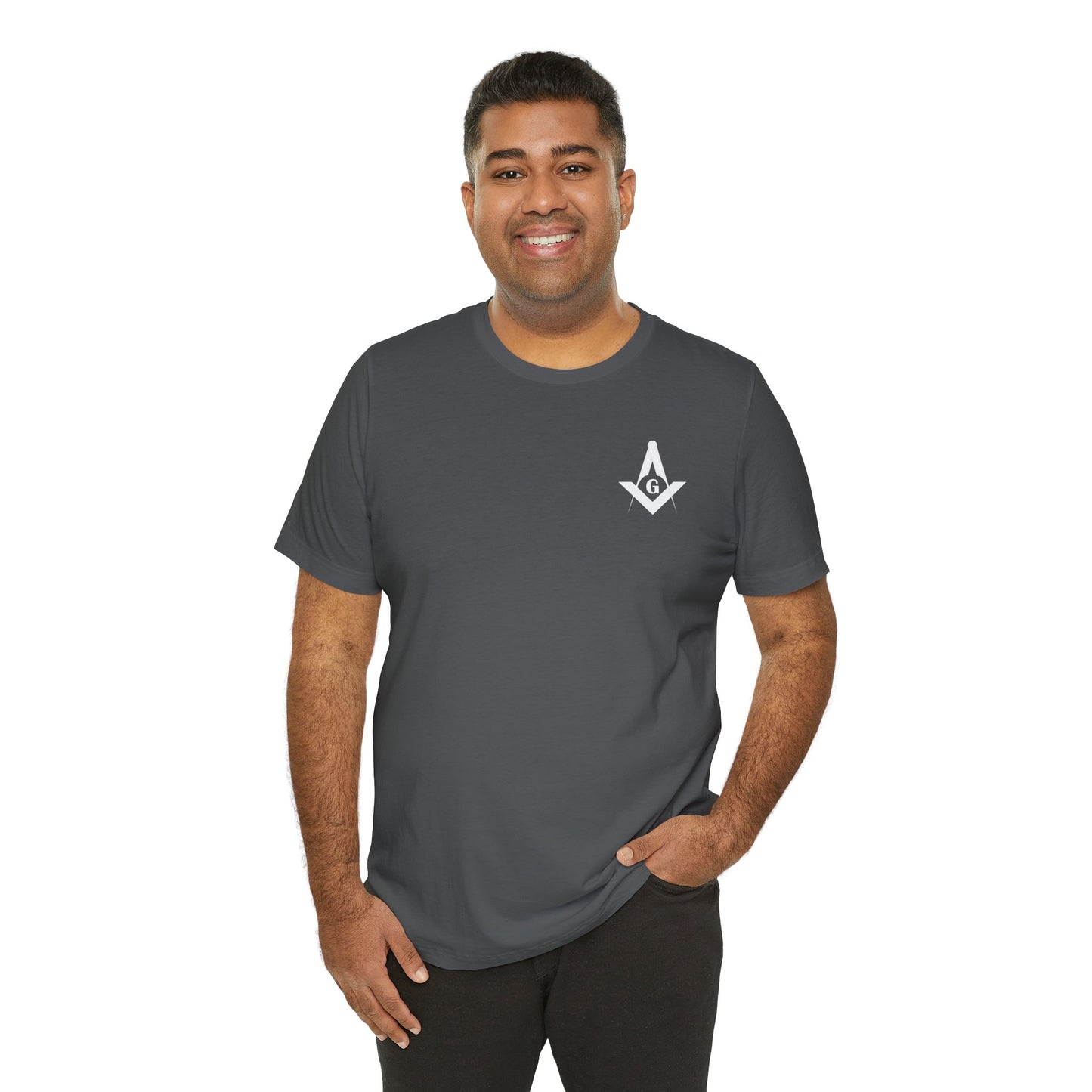 Fellowcraft T-Shirt from Channel Islands Lodge 214 in dark colors, casual men's apparel with lodge logo print.