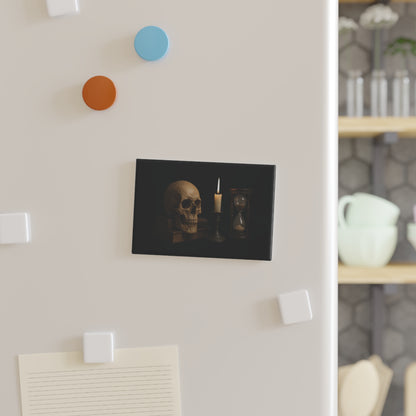 Memento Mori Metal Button Magnet - Reflection  (Rectangle, 1 or 10 pack)