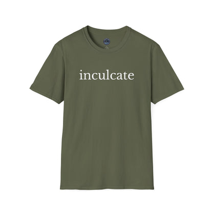 "inculcate" Softstyle T-Shirt (White Letters, Lowercase)