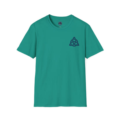 Blue Triquetra with Circle - Softstyle T-Shirt