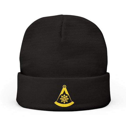 Past Master Embroidered Knit Beanie - Sun Smiling
