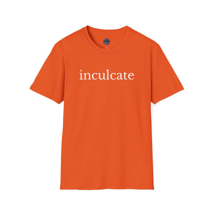 "inculcate" Softstyle T-Shirt (White Letters, Lowercase)