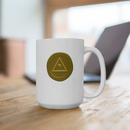 Perfect Elu Gold Wax Seal White Ceramic Coffee Mug (11oz, 15oz)