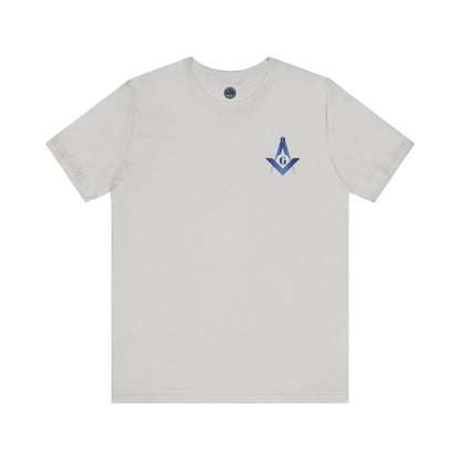 Channel Islands Lodge 214 Entered Apprentice short sleeve T-shirt by Printify in sapphire, featuring lodge logo on front.