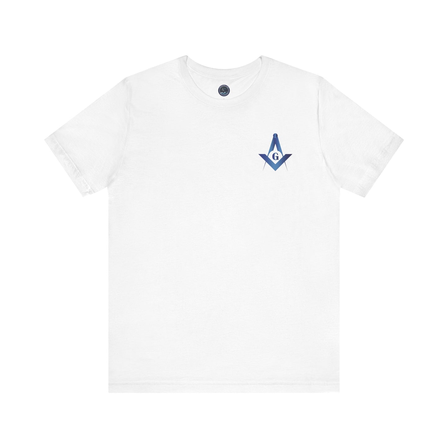 Sapphire Channel Islands Lodge 214 Entered Apprentice short sleeve T-shirt by Printify, featuring lodge emblem and comfortable fabric.