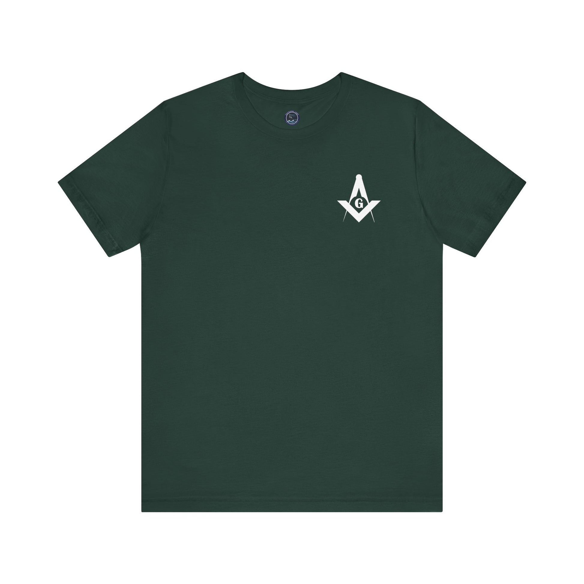 Channel Islands Lodge short sleeve T-shirt in blues and greens, made by Printify, featuring a casual, comfortable design.