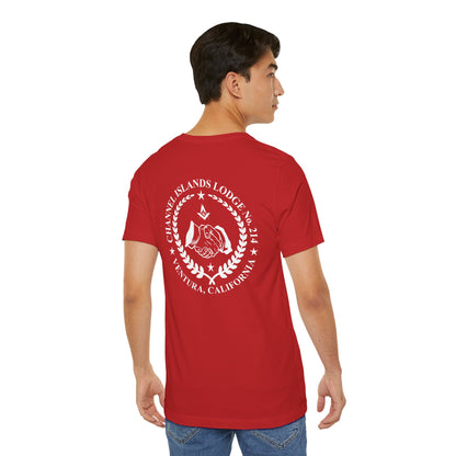 Brightly colored Channel Islands Lodge 214 short sleeve T-shirt by Printify, featuring vibrant design and casual fit.
