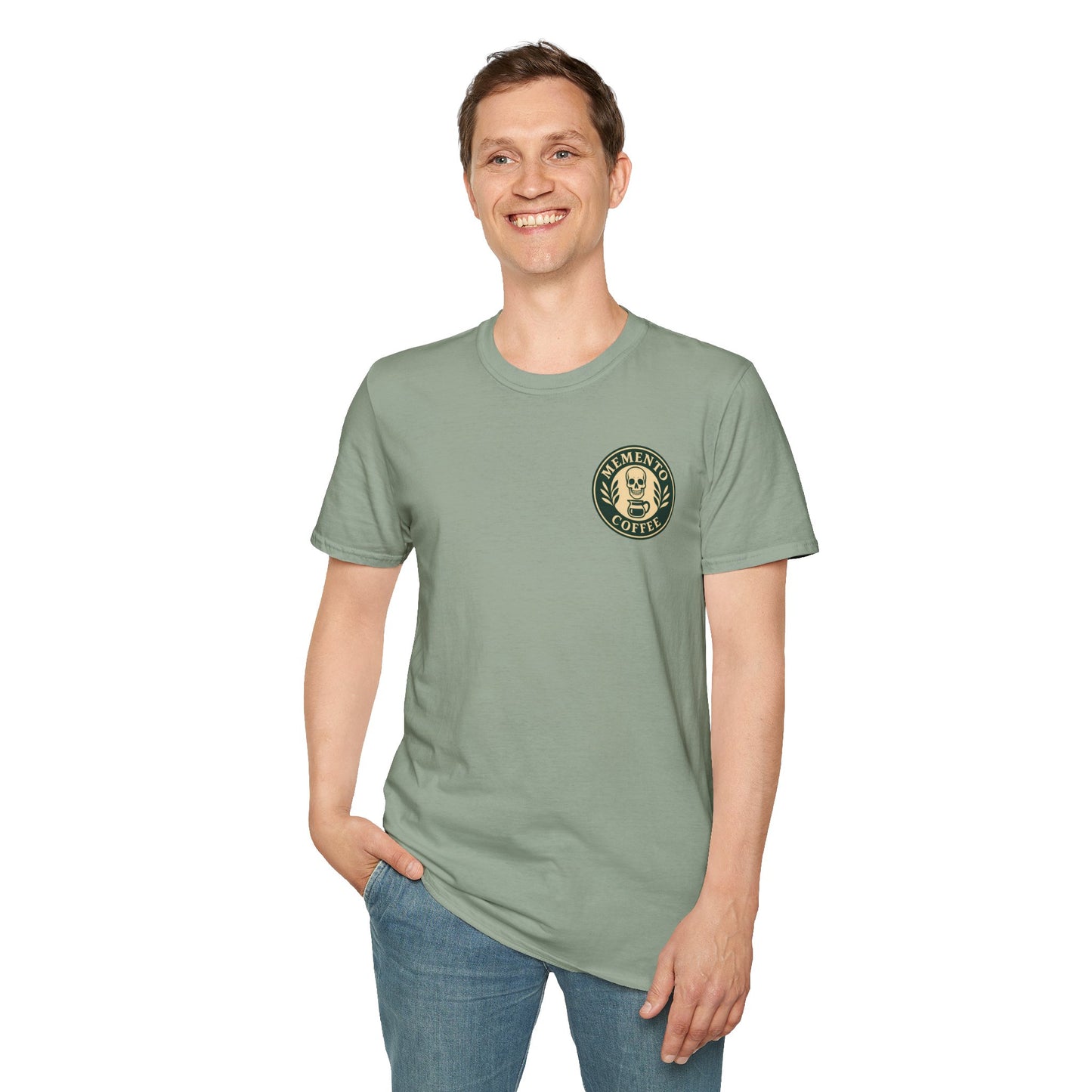 Memento Coffee Softstyle T-Shirt - Acacia (Green/Tan)