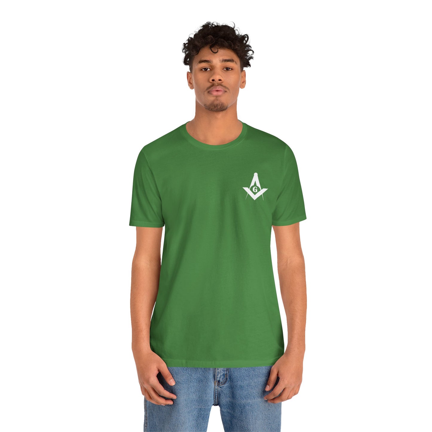 Channel Islands Lodge 214 short sleeve T-shirt by Printify featuring blue and green graphic design on soft fabric.