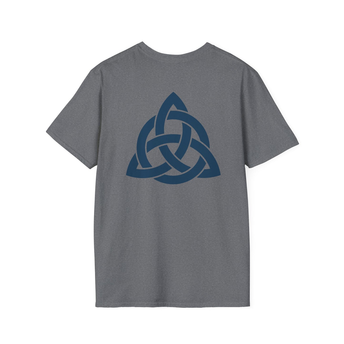 Blue Triquetra with Circle - Softstyle T-Shirt