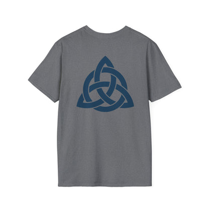 Blue Triquetra with Circle - Softstyle T-Shirt