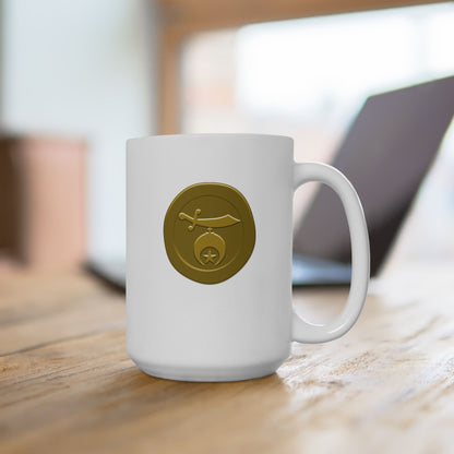 2-Sided Wax Seal Shriners White Ceramic Coffee Mug (11oz, 15oz)