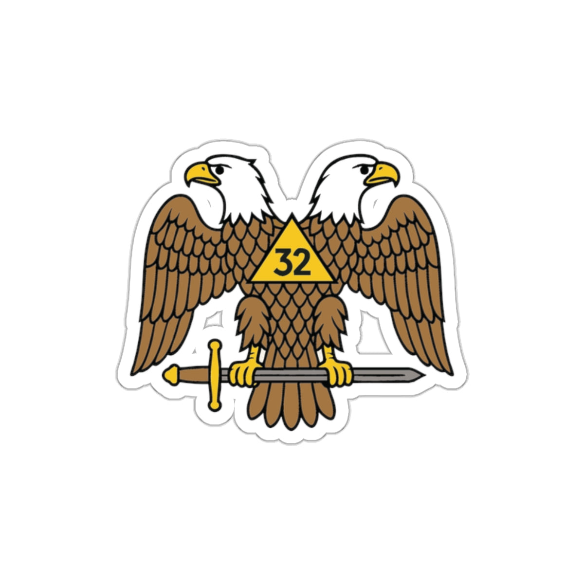 Scottish Rite 32° Die-Cut Sticker - Double-Headed Eagle
