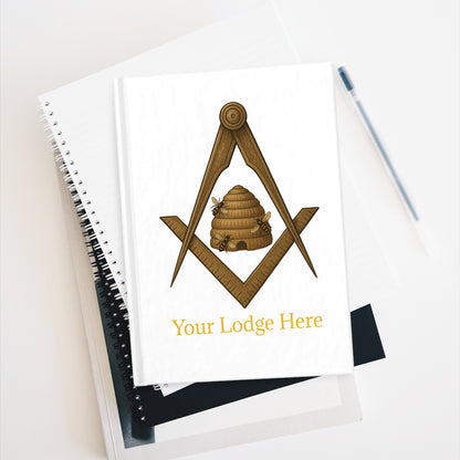 Custom Beehive Square and Compass Journal - Ruled Line