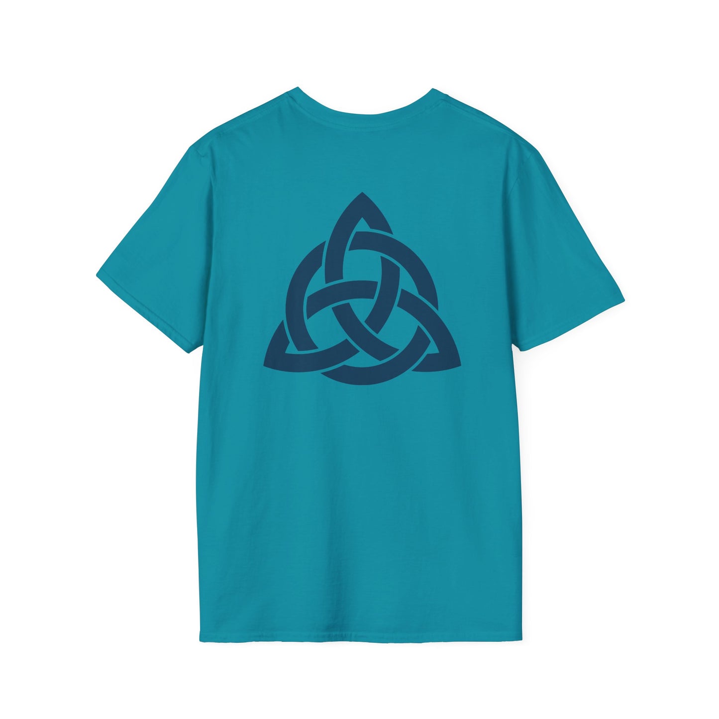 Blue Triquetra with Circle - Softstyle T-Shirt
